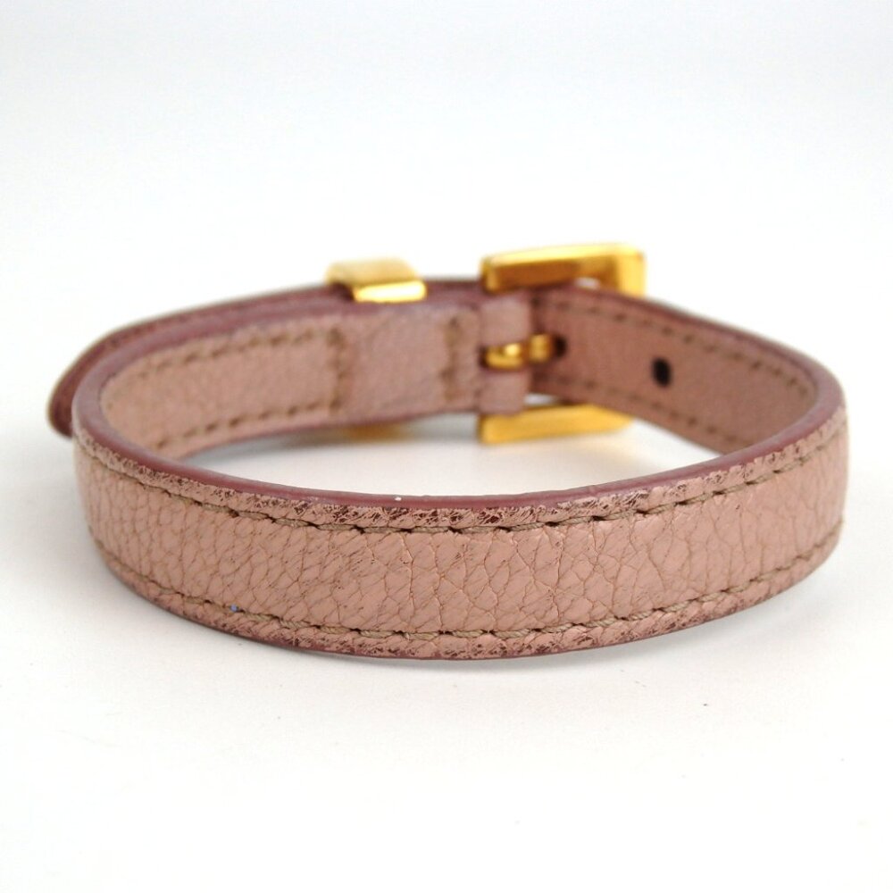 Authentic Miu Miu Heart Bracelet Leather [Used] - image 3